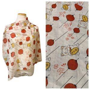 Hot Topic Lucky Cat Lightweight Scarf